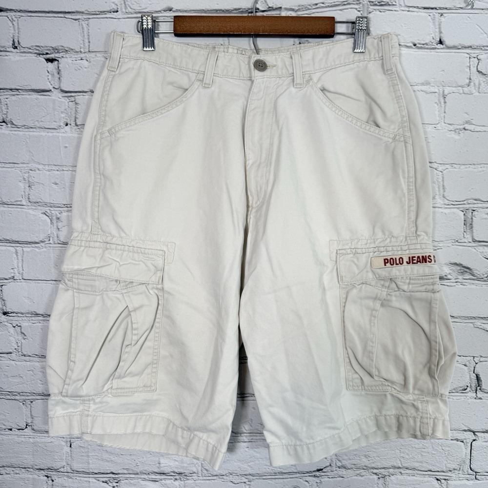 Vintage Ralph Lauren‎ Polo Jeans Co Mens Cargo Freighter Shorts Size 32 Baggy